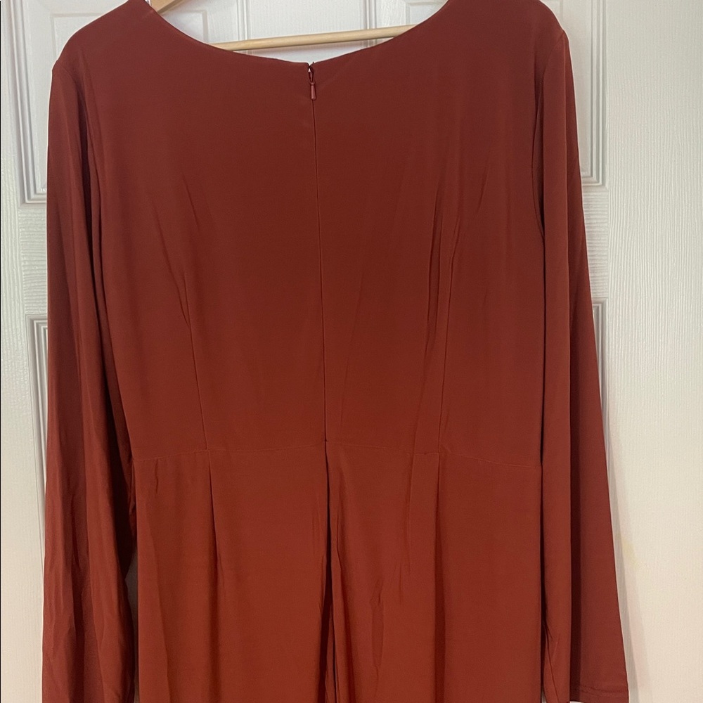 NWT Davids Bridal Cinnamon Long Sleeve Gown Plus Size 20 - Picture 11 of 13
